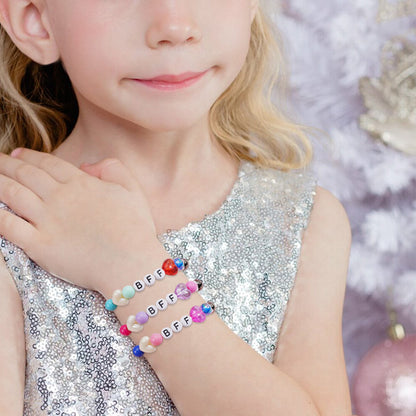 Bohemian Acrylic Beading Bracelet For Girls Featuring Luminous Seed Bead Inlay