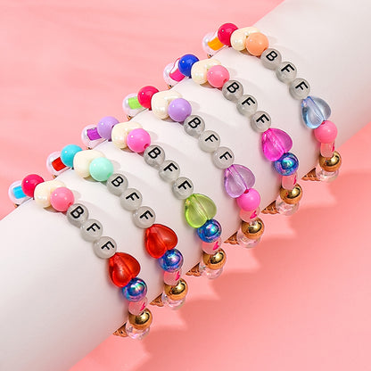 Bohemian Acrylic Beading Bracelet For Girls Featuring Luminous Seed Bead Inlay
