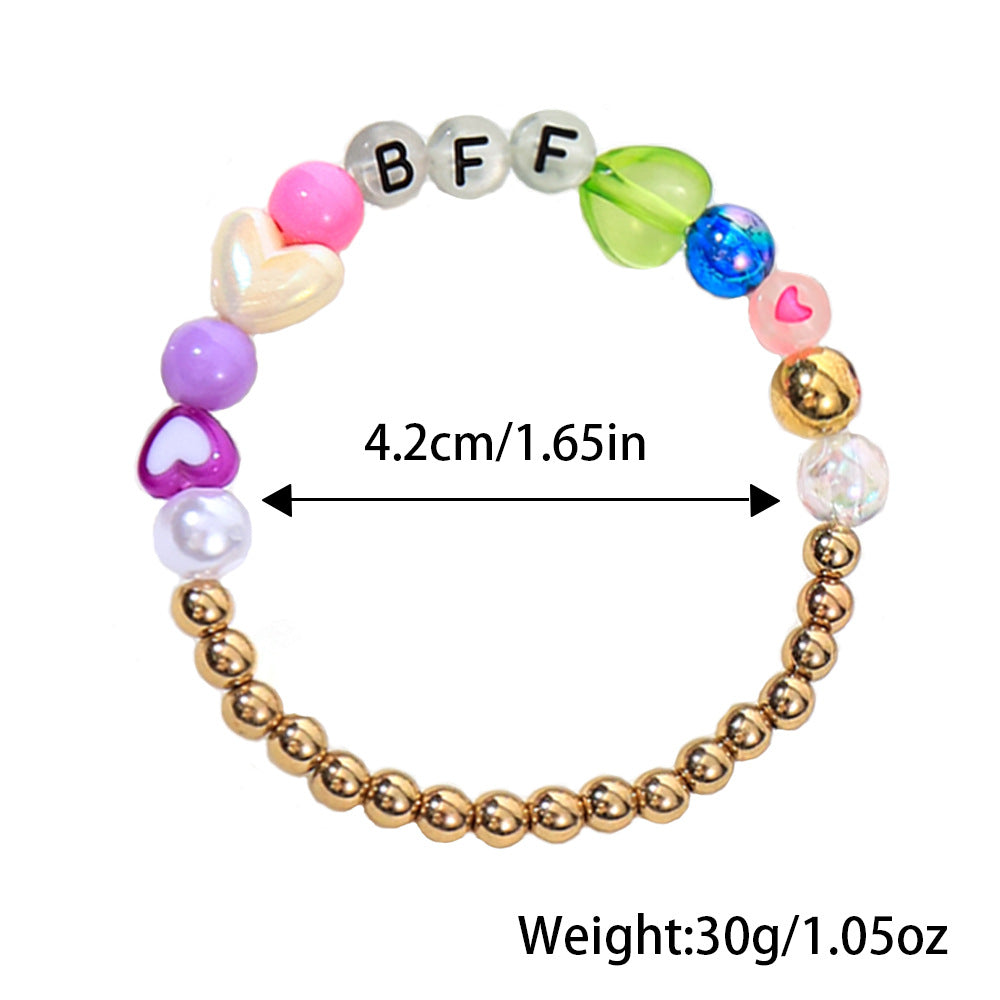 Bohemian Acrylic Beading Bracelet For Girls Featuring Luminous Seed Bead Inlay