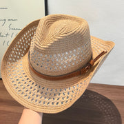 Brown - Curved Edge Hollow Design - Tassel Belt