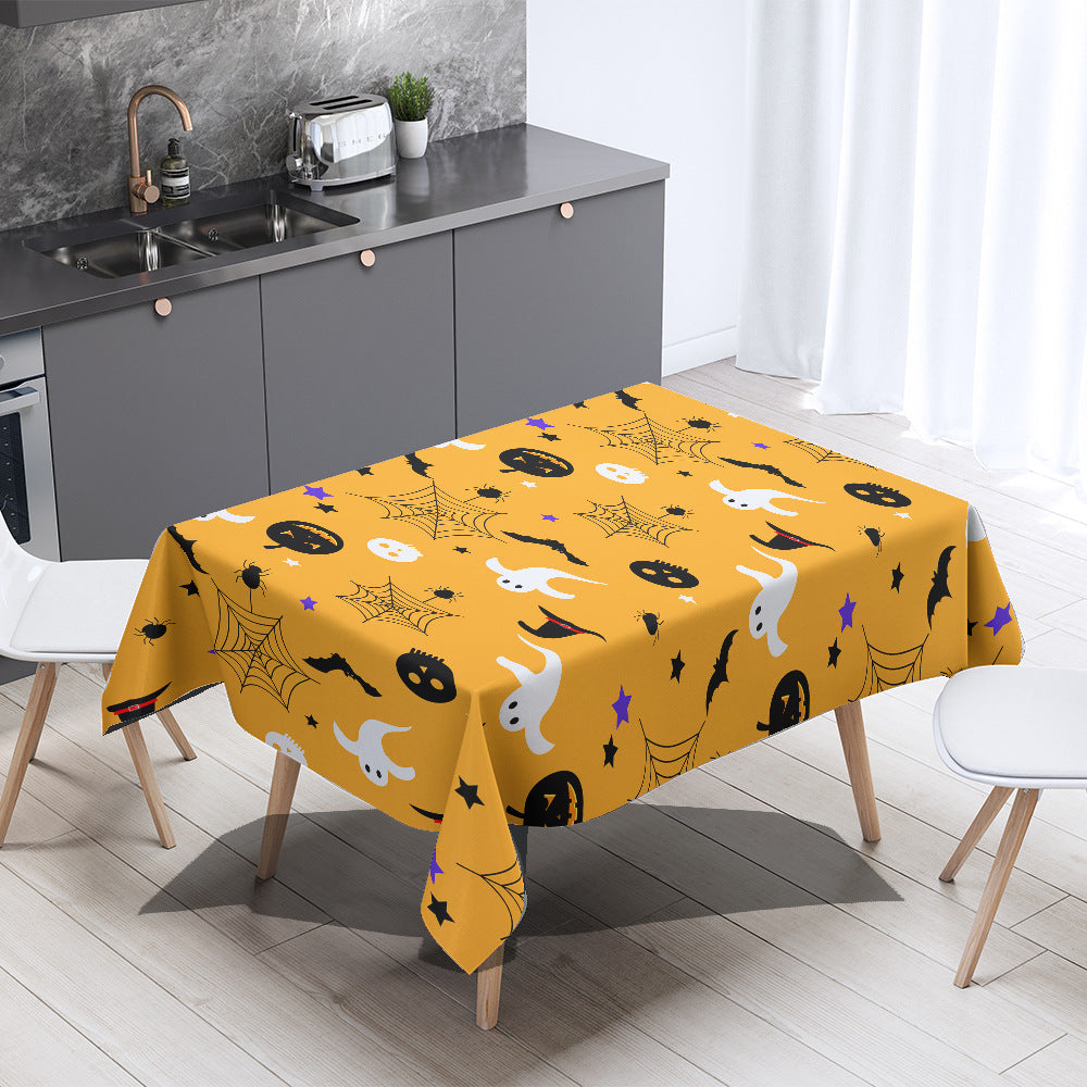 Nordic Style Halloween Tablecloth In Polyester With Printing Pattern, Perfect For Home Decor And Party Use