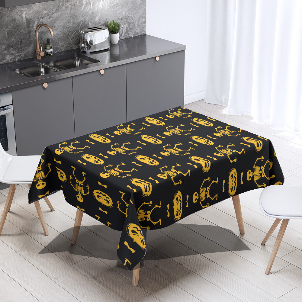 Nordic Style Halloween Tablecloth In Polyester With Printing Pattern, Perfect For Home Decor And Party Use