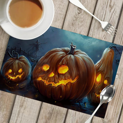 Nordic Style Halloween Pattern Polyester Placemat, Ideal For Halloween Party Tablecloth And Dining Use