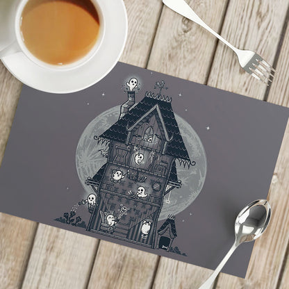 Nordic Style Halloween Pattern Polyester Placemat, Ideal For Halloween Party Tablecloth And Dining Use