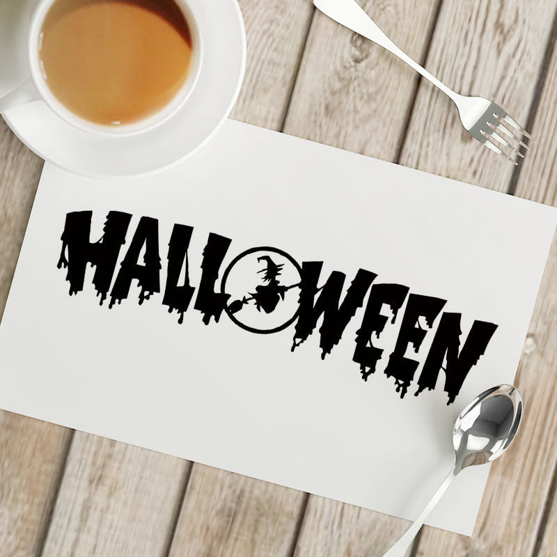 Nordic Style Halloween Pattern Polyester Placemat, Ideal For Halloween Party Tablecloth And Dining Use
