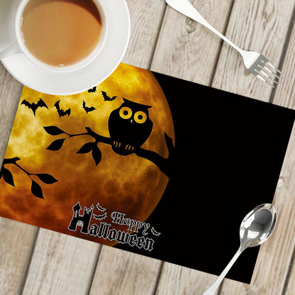 Nordic Style Halloween Pattern Polyester Placemat, Ideal For Halloween Party Tablecloth And Dining Use