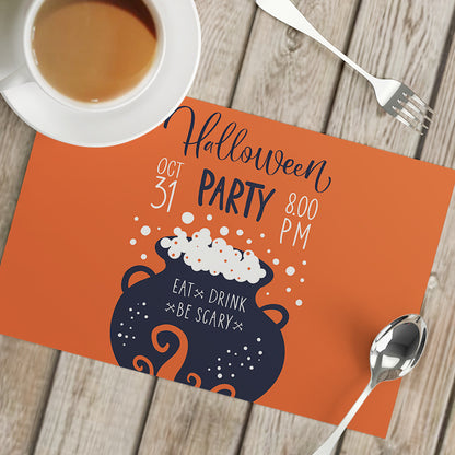 Nordic Style Halloween Pattern Polyester Placemat, Ideal For Halloween Party Tablecloth And Dining Use