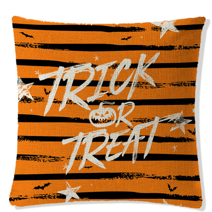 Nordic Style Halloween Pattern Pillow Case In Durable Polyester Hemp For Festive Home Decor