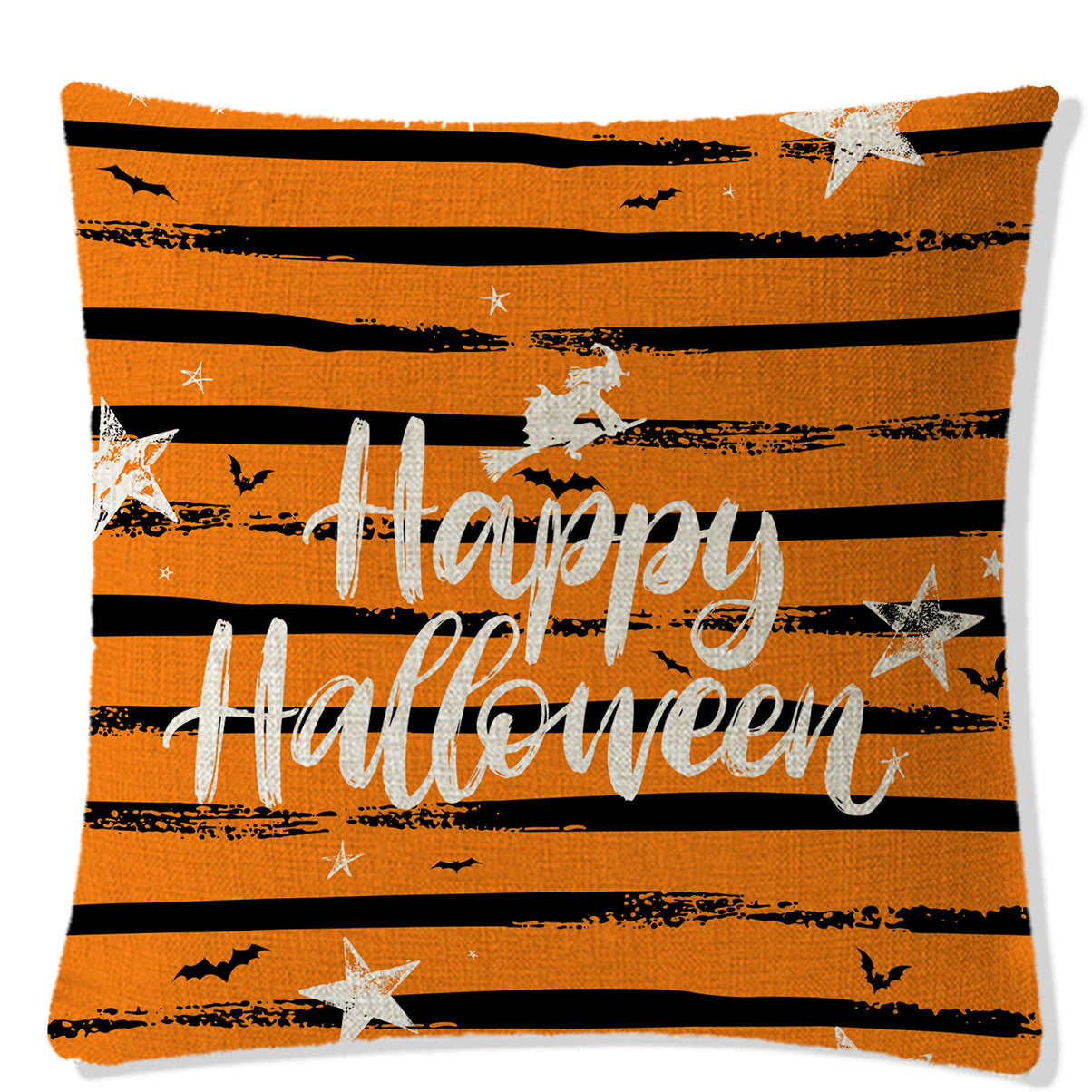 Nordic Style Halloween Pattern Pillow Case In Durable Polyester Hemp For Festive Home Decor