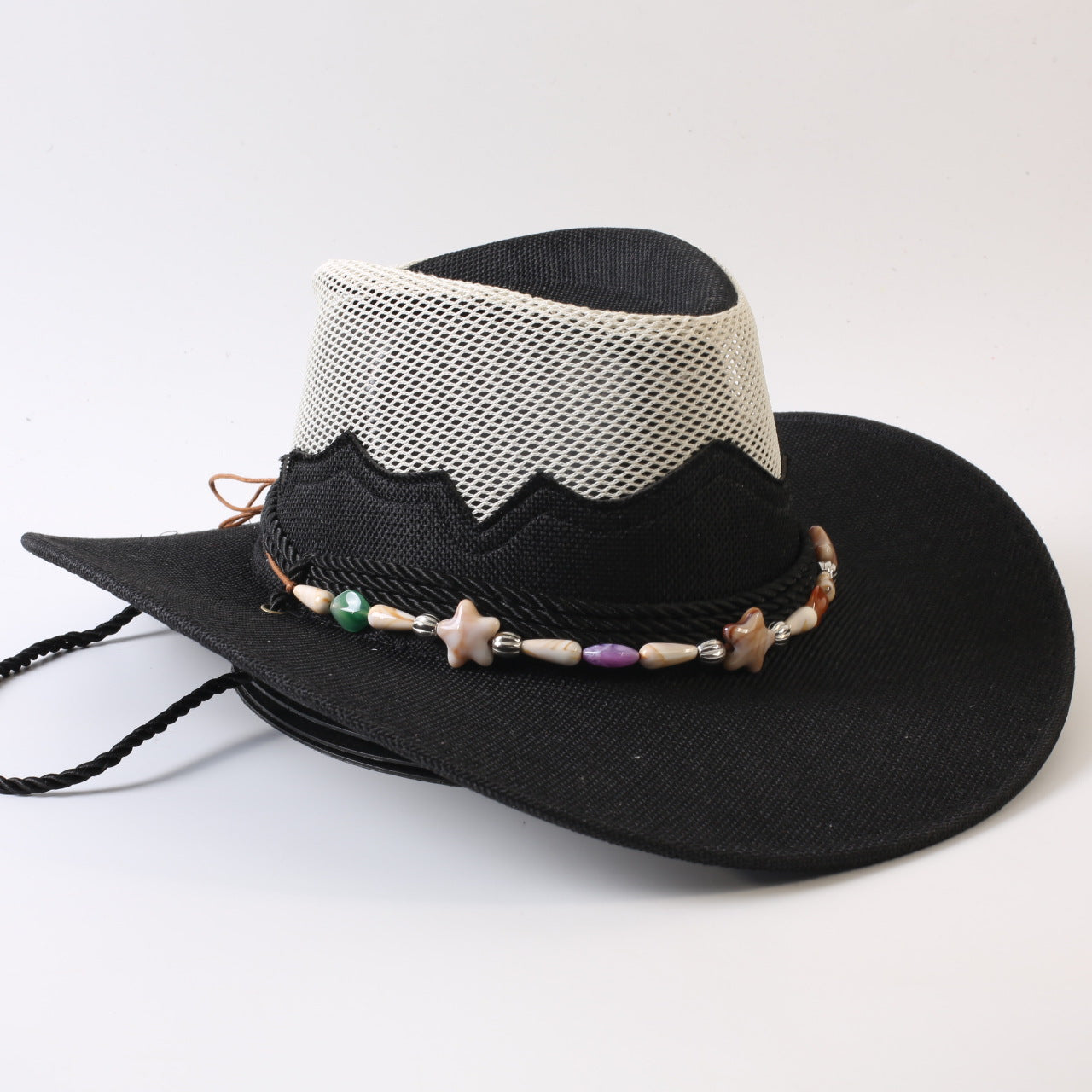 Unisex Cowboy Style Solid Color Straw Hat With Wide Brim, Breathable Design Featuring Braid Craftsmanship
