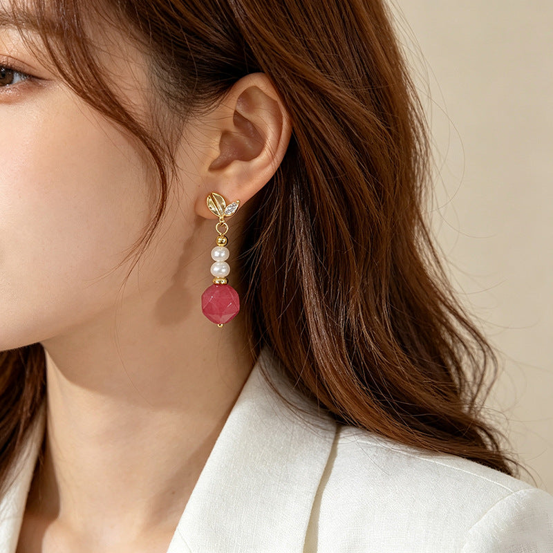 Retro Freshwater Pearl Drop Earrings For Women Featuring Natural White 5-6mm Baroque Pearls