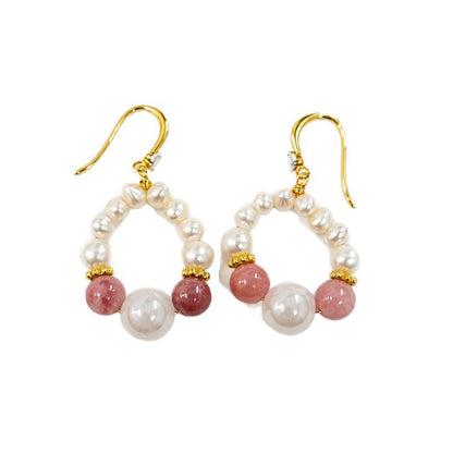 Retro Freshwater Pearl Drop Earrings For Women Featuring Natural White 5-6mm Baroque Pearls