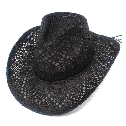 French Style Solid Color Wide Brim Straw Hat For Women With UV Protection, Made Of Paper With Braid Craft