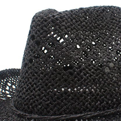 French Style Solid Color Wide Brim Straw Hat For Women With UV Protection, Made Of Paper With Braid Craft