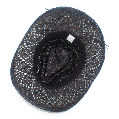 French Style Solid Color Wide Brim Straw Hat For Women With UV Protection, Made Of Paper With Braid Craft