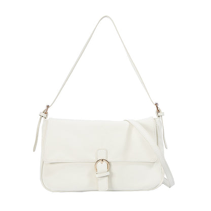 Women’s Square Shoulder Bag In PU Leather With Sewing Thread Detail, Single Shoulder Strap For Autumn