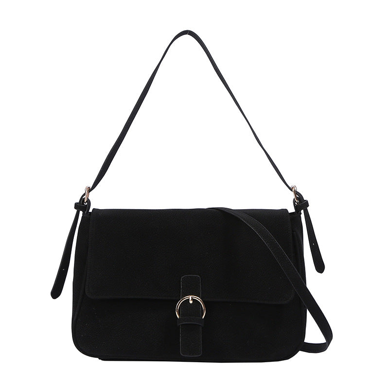 Women’s Square Shoulder Bag In PU Leather With Sewing Thread Detail, Single Shoulder Strap For Autumn