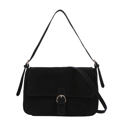 Women’s Square Shoulder Bag In PU Leather With Sewing Thread Detail, Single Shoulder Strap For Autumn
