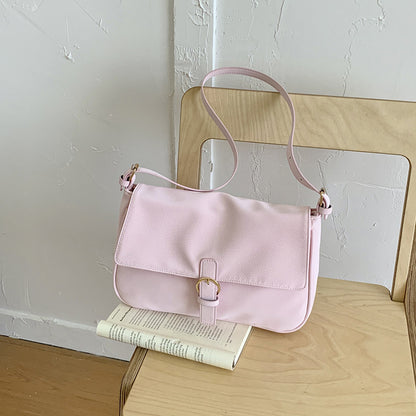 Women’s Square Shoulder Bag In PU Leather With Sewing Thread Detail, Single Shoulder Strap For Autumn