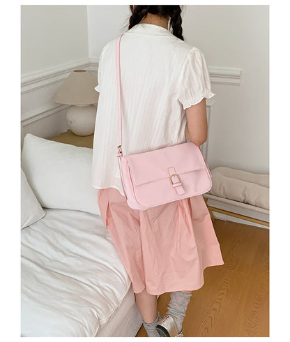 Women’s Square Shoulder Bag In PU Leather With Sewing Thread Detail, Single Shoulder Strap For Autumn