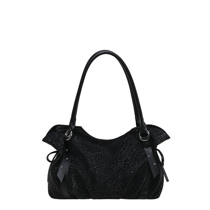 Women’s Square PU Leather Tote Bag With Sewing Thread Detail, Featuring Folds Design, Perfect For Autumn