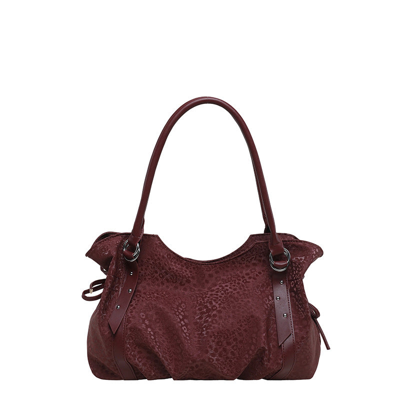 Women’s Square PU Leather Tote Bag With Sewing Thread Detail, Featuring Folds Design, Perfect For Autumn