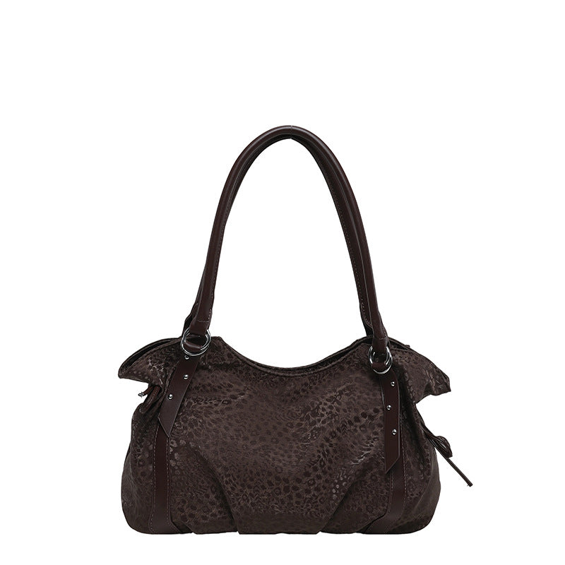 Women’s Square PU Leather Tote Bag With Sewing Thread Detail, Featuring Folds Design, Perfect For Autumn
