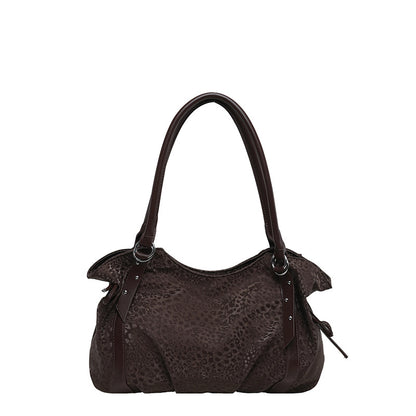 Women’s Square PU Leather Tote Bag With Sewing Thread Detail, Featuring Folds Design, Perfect For Autumn