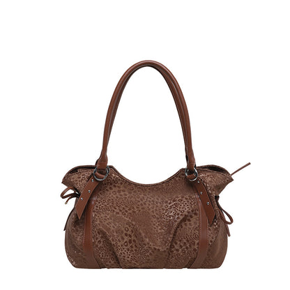 Women’s Square PU Leather Tote Bag With Sewing Thread Detail, Featuring Folds Design, Perfect For Autumn
