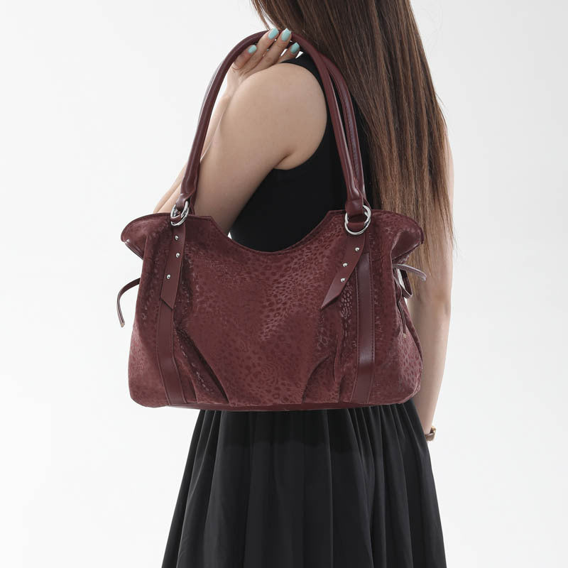 Women’s Square PU Leather Tote Bag With Sewing Thread Detail, Featuring Folds Design, Perfect For Autumn