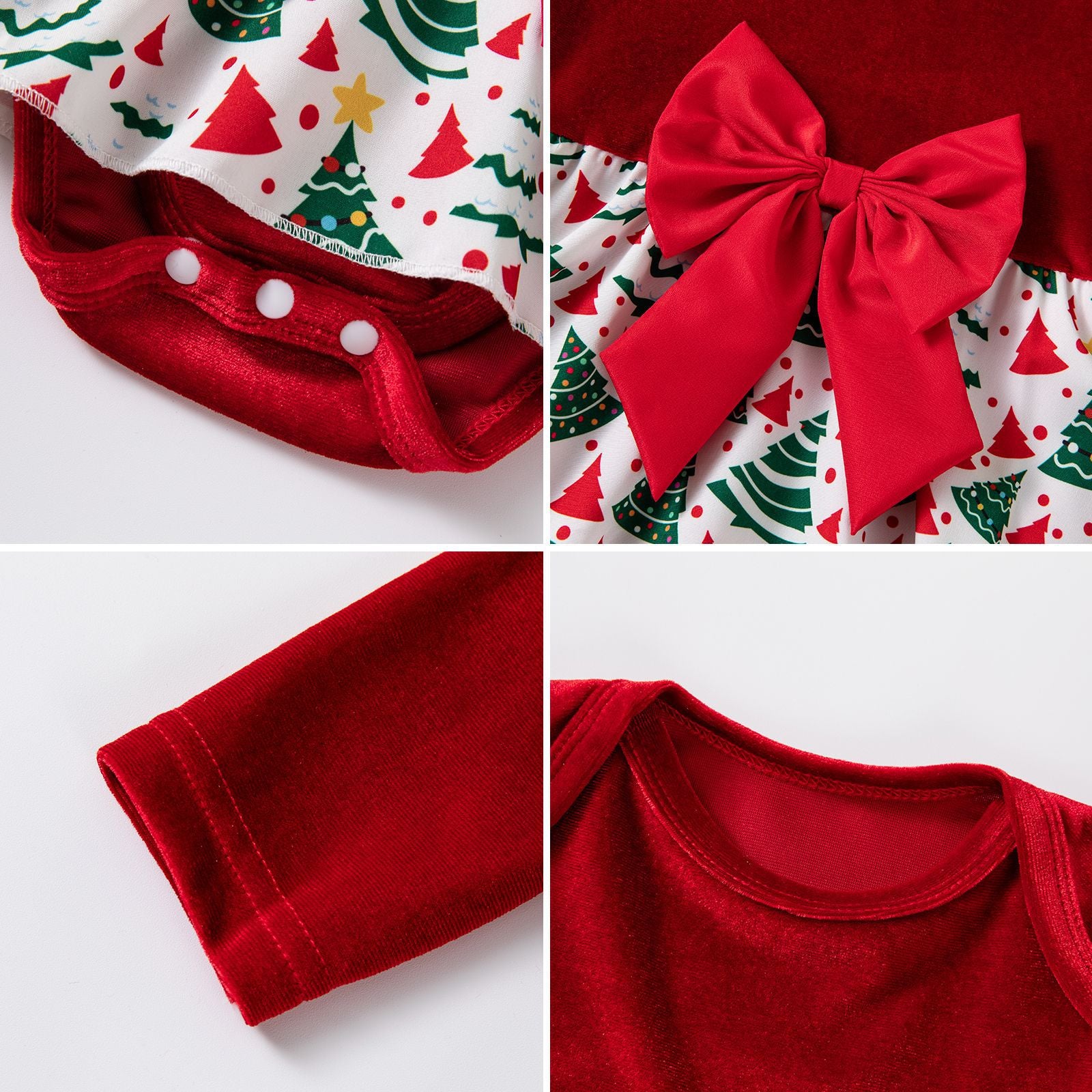 Christmas Polyester Romper For Baby Girl In Beige, Perfect Holiday Outfit For Baby 0-2 Years