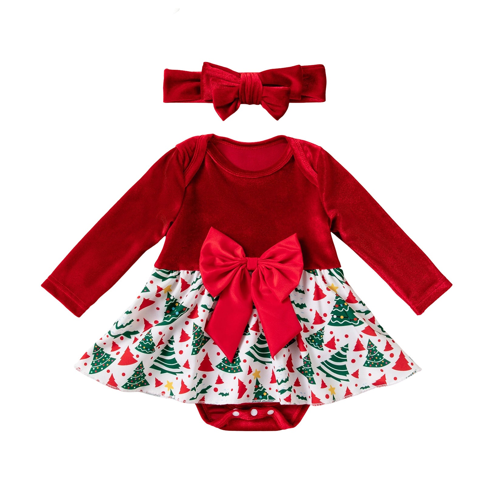 Christmas Polyester Romper For Baby Girl In Beige, Perfect Holiday Outfit For Baby 0-2 Years
