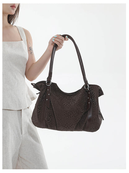 Women’s Square PU Leather Tote Bag With Sewing Thread Detail, Featuring Folds Design, Perfect For Autumn