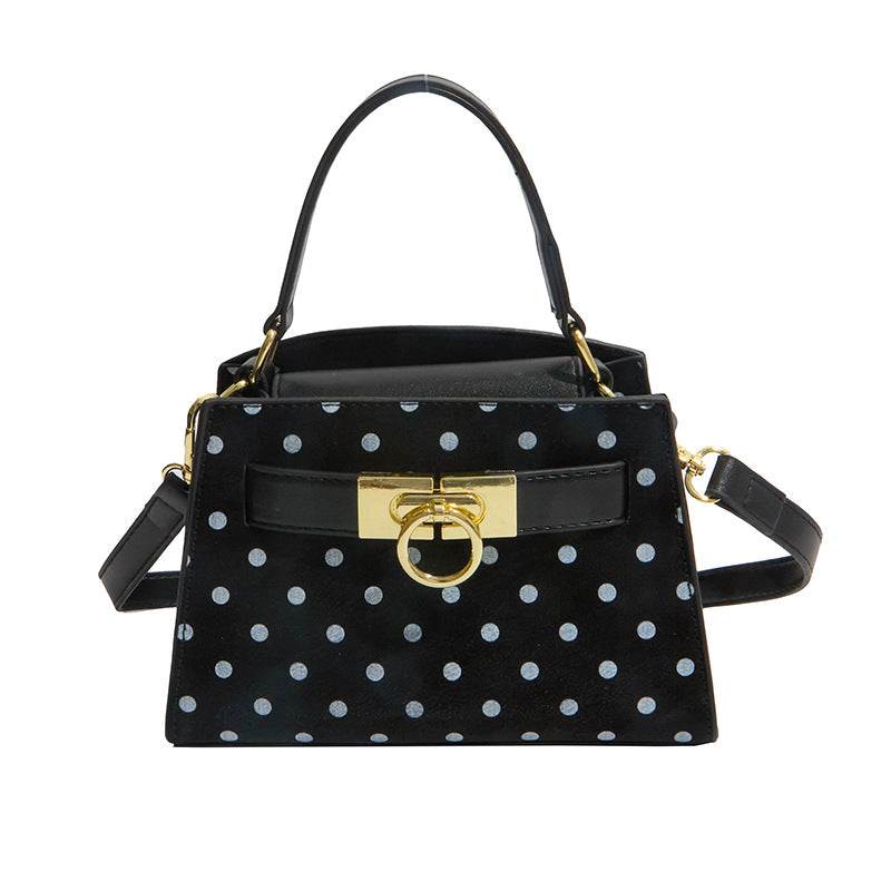 Women’s Square Crossbody Bag In PU Leather With Polka Dots And Sewing Thread Detail, Perfect For Summer