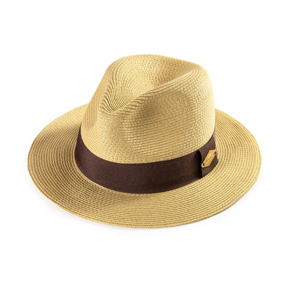 Retro Solid Color Panama Hat With Short Brim, Breathable Design, Made Of Polyester Featuring Braid Craftsmanship