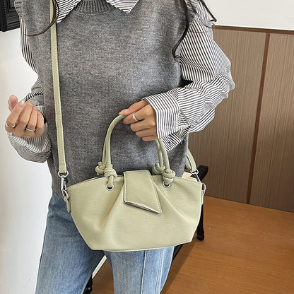 Women’s Square PU Leather Shoulder Bag With Sewing Thread Detail, Single Shoulder Strap, Perfect For Autumn