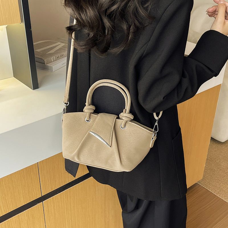 Women’s Square PU Leather Shoulder Bag With Sewing Thread Detail, Single Shoulder Strap, Perfect For Autumn