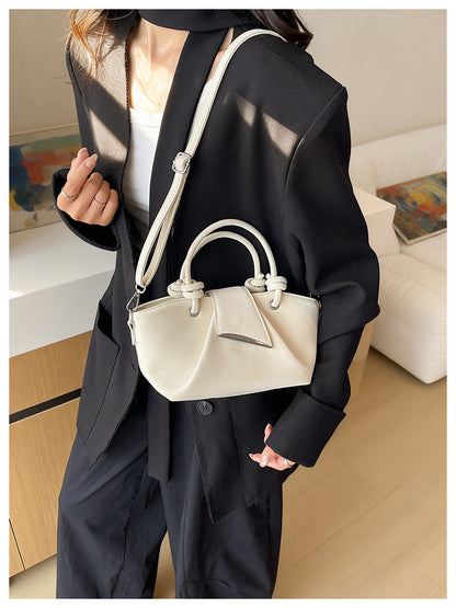 Women’s Square PU Leather Shoulder Bag With Sewing Thread Detail, Single Shoulder Strap, Perfect For Autumn