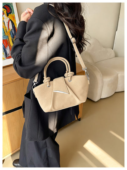 Women’s Square PU Leather Shoulder Bag With Sewing Thread Detail, Single Shoulder Strap, Perfect For Autumn