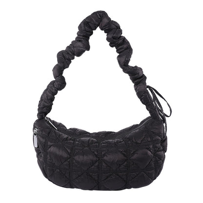Women’s Cotton Underarm Bag Featuring Cloud Shape And Embroidery With Single Shoulder Strap
