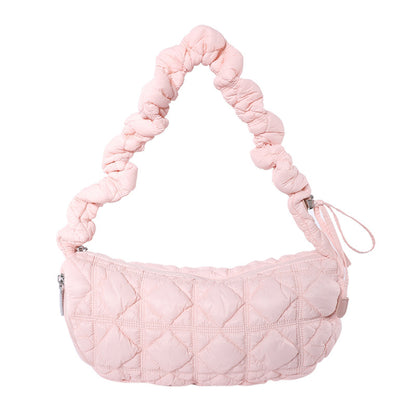 Women’s Cotton Underarm Bag Featuring Cloud Shape And Embroidery With Single Shoulder Strap