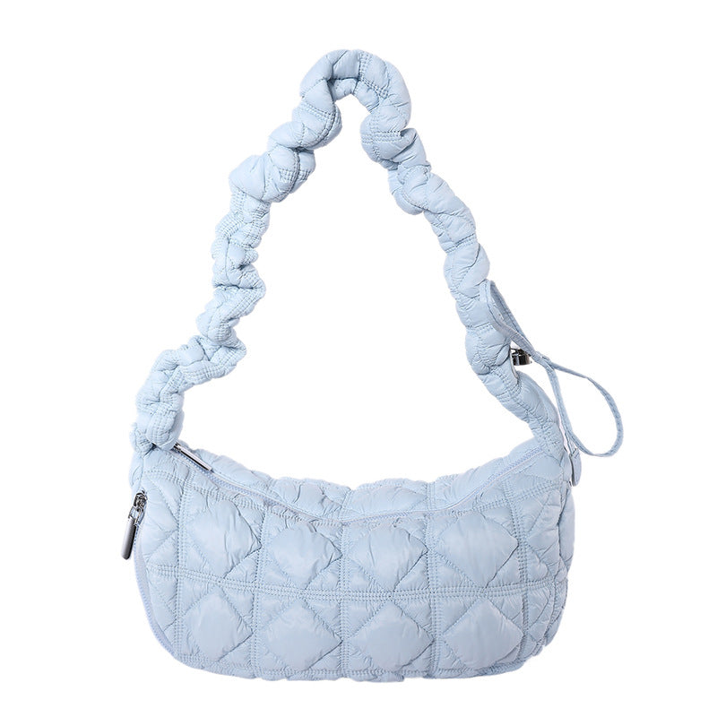 Women’s Cotton Underarm Bag Featuring Cloud Shape And Embroidery With Single Shoulder Strap