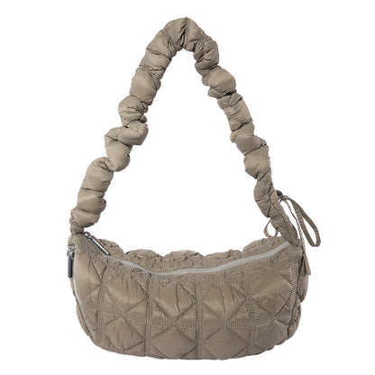 Women’s Cotton Underarm Bag Featuring Cloud Shape And Embroidery With Single Shoulder Strap