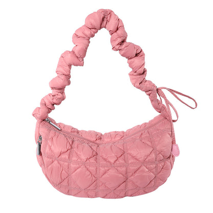 Women’s Cotton Underarm Bag Featuring Cloud Shape And Embroidery With Single Shoulder Strap