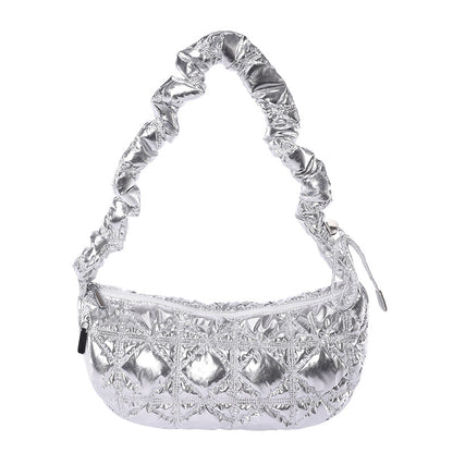 Women’s Cotton Underarm Bag Featuring Cloud Shape And Embroidery With Single Shoulder Strap