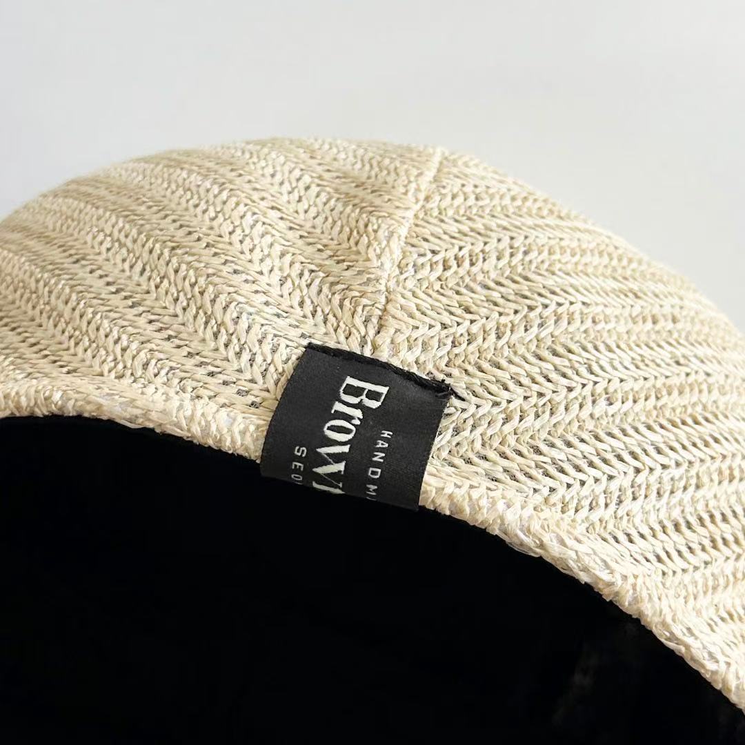 Solid Color Wide Brim Bucket Hat In Straw Material With Sewing Craft, Simple Style Featuring UV Protection