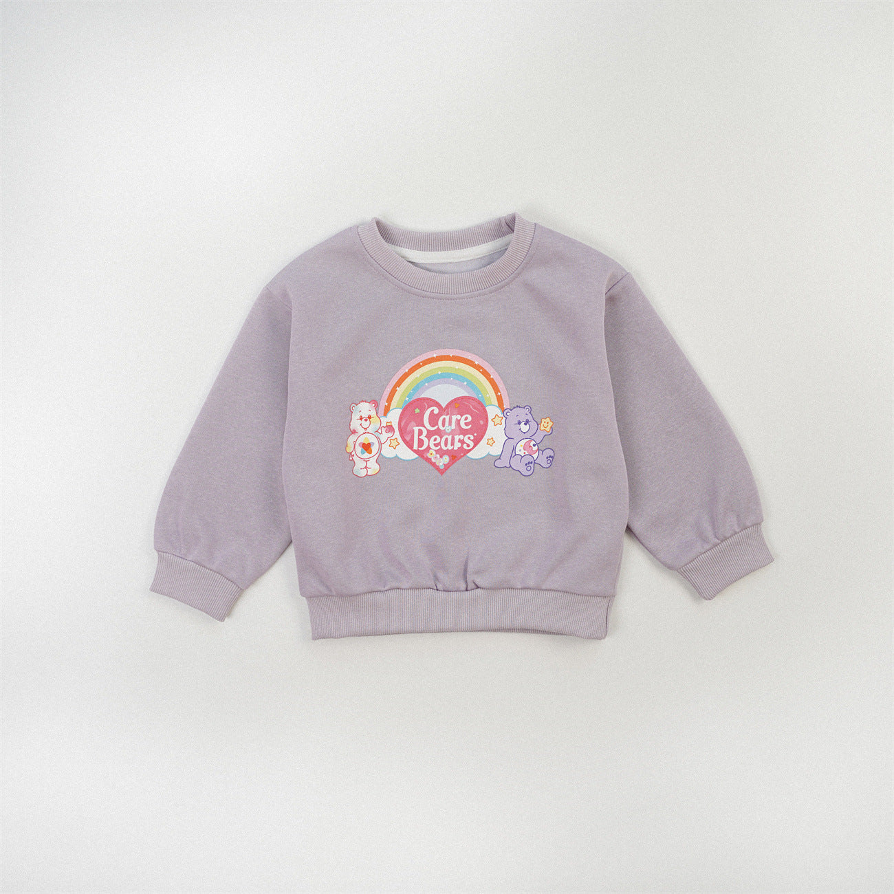 Cute Cartoon Children's Sweatshirt For Girls In Natural Pink, Cotton Blends Fabric With Printing, Pullover Style