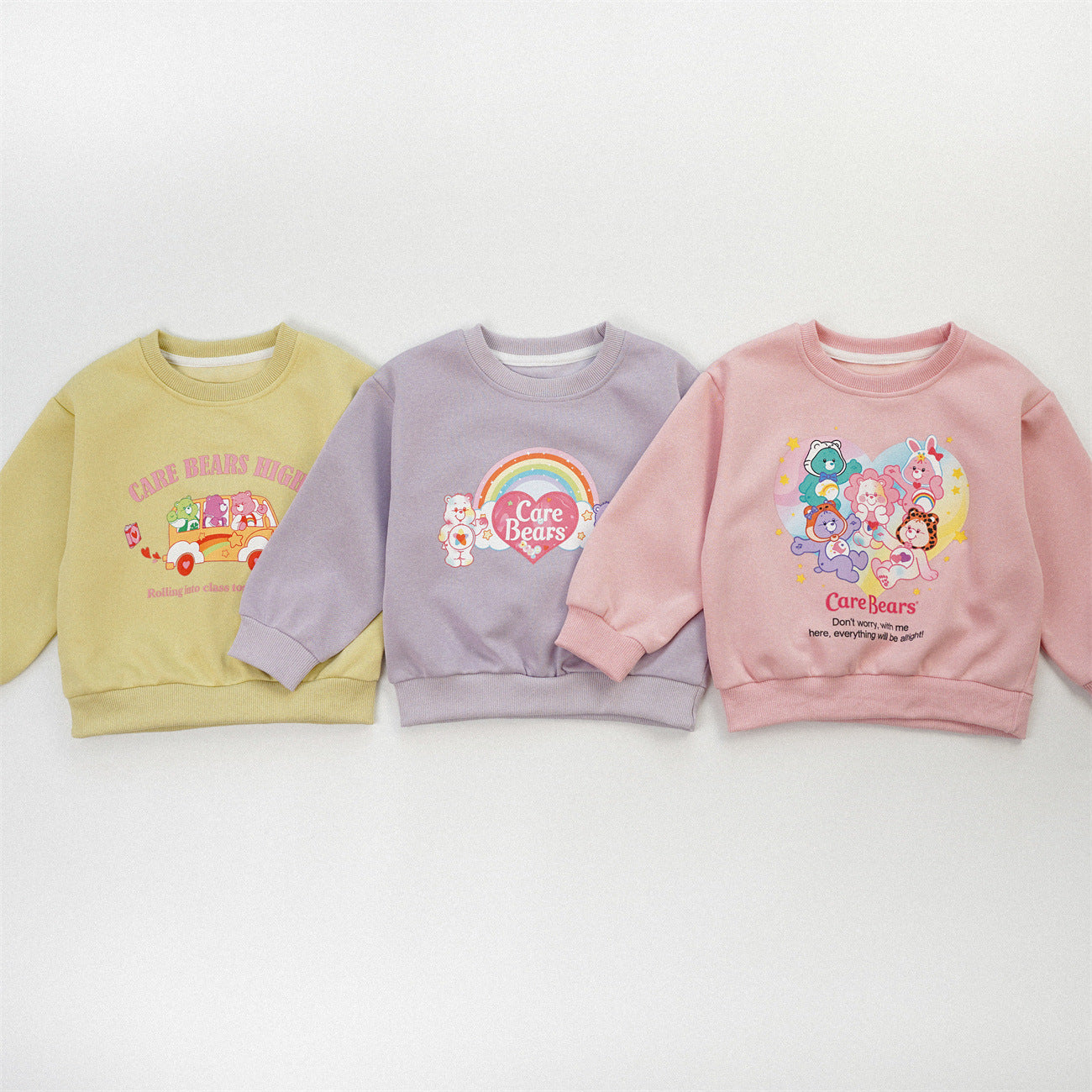 Cute Cartoon Children's Sweatshirt For Girls In Natural Pink, Cotton Blends Fabric With Printing, Pullover Style