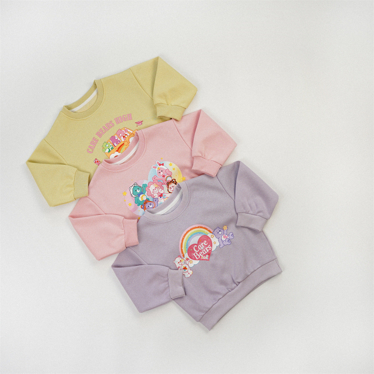 Cute Cartoon Children's Sweatshirt For Girls In Natural Pink, Cotton Blends Fabric With Printing, Pullover Style