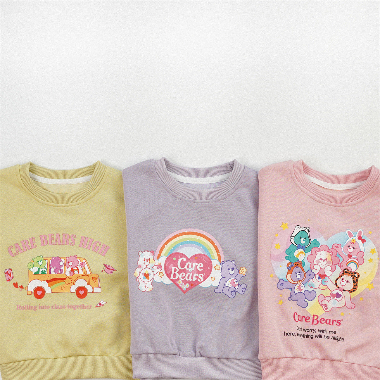 Cute Cartoon Children's Sweatshirt For Girls In Natural Pink, Cotton Blends Fabric With Printing, Pullover Style